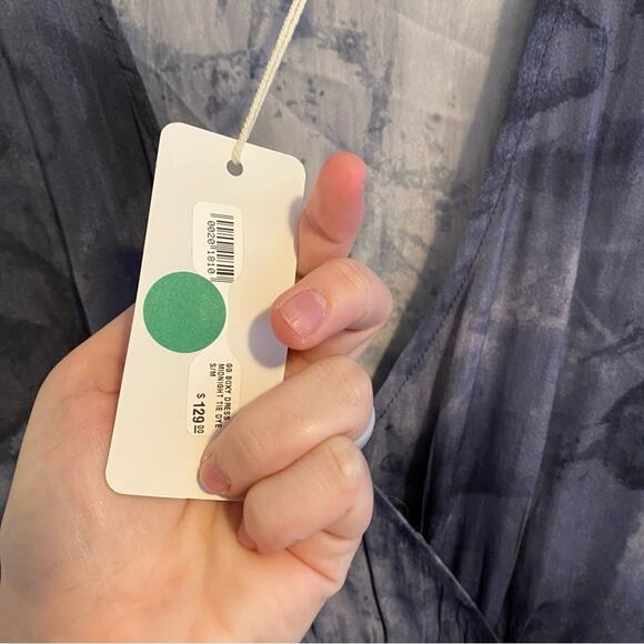 NWT Grade & Gather Blue Gray Splatter Mini Dress S/M - Picture 5 of 14